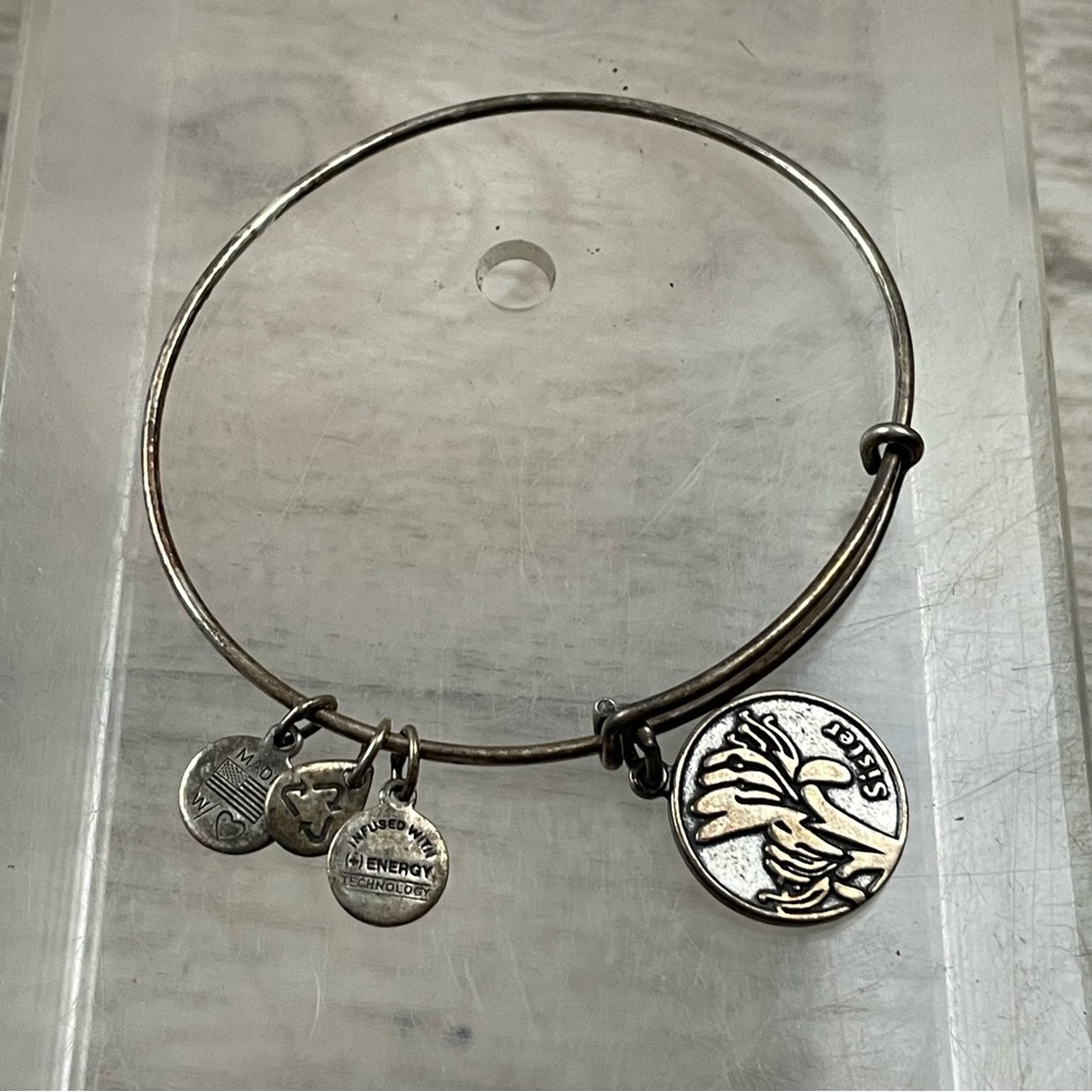 ALEX AND ANI Sister Bangle Bracket Charm PeaceLove Foundation 2014